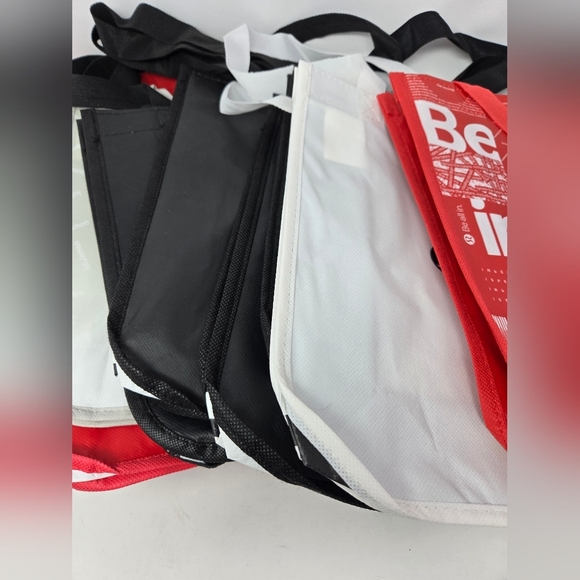 LULULEMON PREOWNED SHOPPING BAG BUNDLE OF 10 SMALL REUSABLE BAGS RED WHITE BLACK - Picture 3 of 12